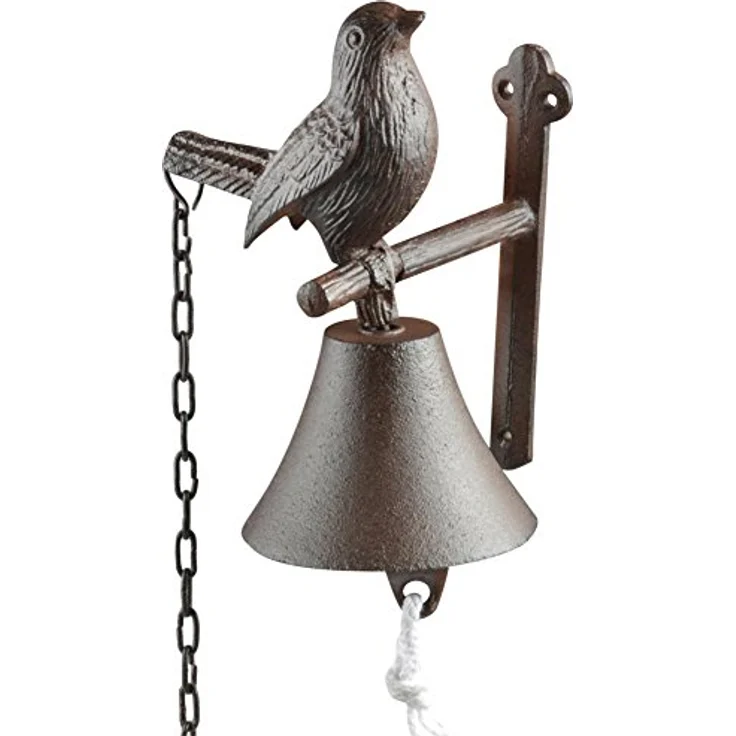Esschert Design Tür Glocke Klingel VOGEL Gusseisen Garten Wand Deko Landhaus