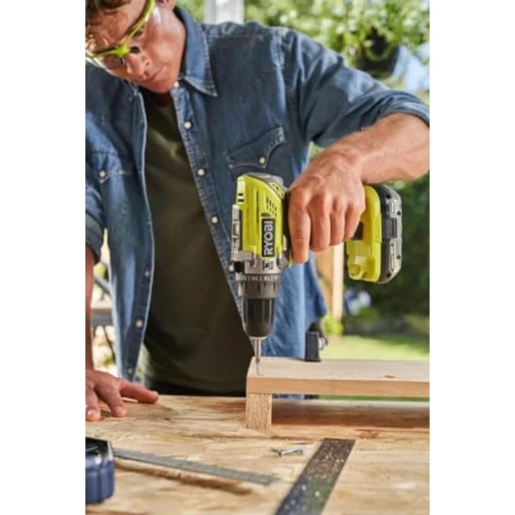 RYOBI 18 V ONE+ Akku-Schlagbohrschrauber R18PD32-1C20G, 2-Gang-Getriebe mit 50 Nm Drehmoment, 24 Drehmomentstufen, 13 mm Schnellspannbohrfutter, inkl. 2,0Ah Akku und Ladegerät – Bild 6