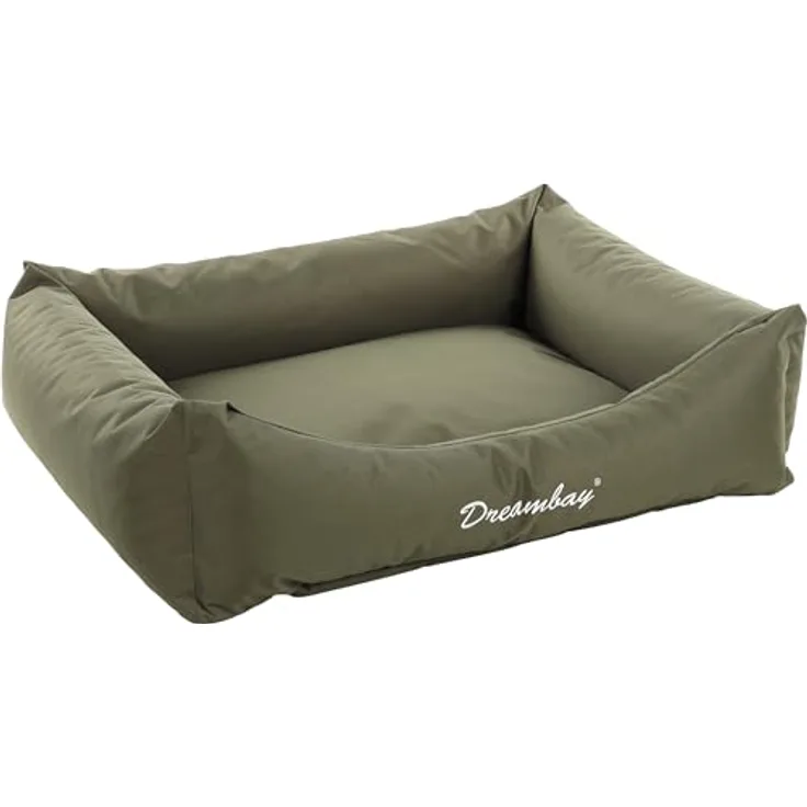 Flamingo Korb Dreambay® Rechteck Olivgrün - Wasserabweisend und Waschbar - Abnehmbarer Bezug mit Reißverschluss - Nachhaltig