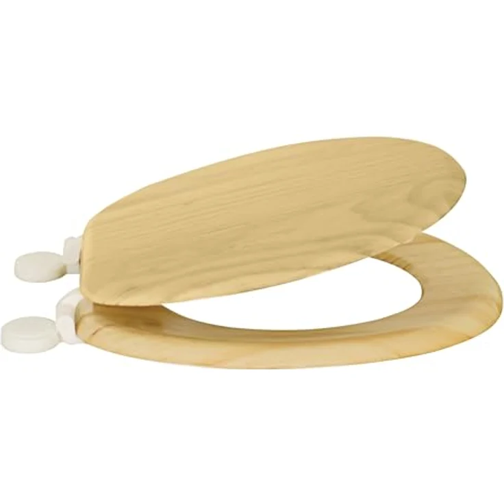 MSV WC-Sitz Pinie, 45 cm x 37 cm, MDF in Braun mit stabilen Scharnieren und Anti-Rutsch Noppen – Bild 3