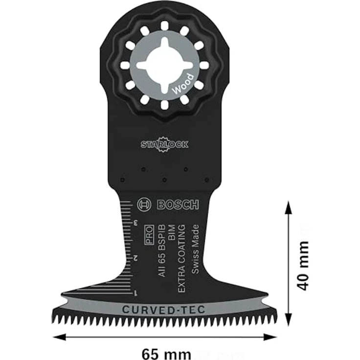 Bosch 10x PRO Multi Material AII 65 BSPIB Blatt für Multifunktionswerkzeuge (für Hartholz, Kunststoffbeschichtete Platten, Breite 65 mm) – Bild 3