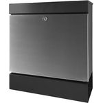 BURG-WÄCHTER Briefkasten Edelstahl mit Zeitungsbox, DIN C4 Einwurf-Format, Mit 2 Schlüssel, Seattle 6848 B+S, Schwarz und Silber