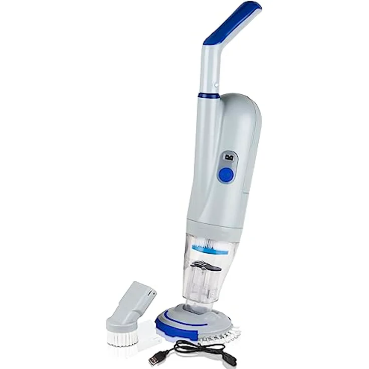 GRE Akku Poolsauger CSPAN, VAC Plus - Bodensauger mit Filterkartusche, grau/blau – Bild 1