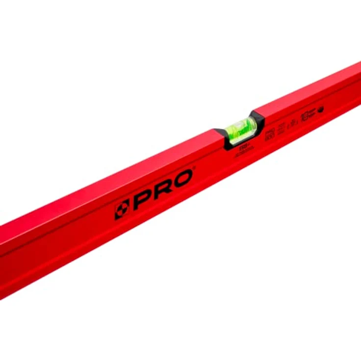 PRO PRO600 Wasserwaage 120 cm mit Ergonomischen Profil - ERS+ (Easy Reading System) Präzise Wasserwaage mit Anti Shock Absorber Endkappen - Farbe Rot – Bild 2