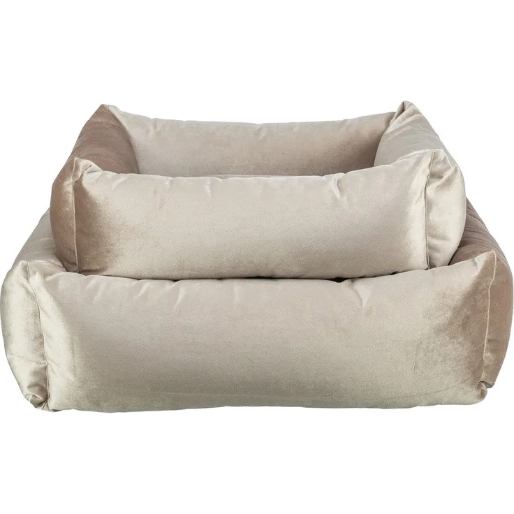 TRIXIE Tierbett Bett Malia gold-sand für Hunde, abnehmbarer Bezug, rutschfester Boden, hergestellt in der EU, waschbar bei 40° C
