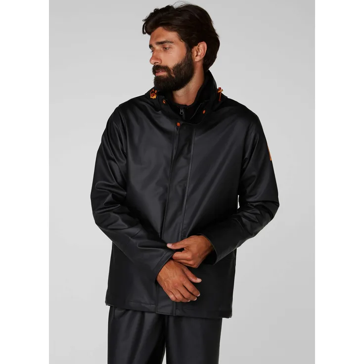 Helly Hansen Regenjacke GALE RAIN JACKET 70282, Arbeitsjacke mit verlängertem Rücken, Neoprenemanchetten und YKK® Frontreißverschluss, blau