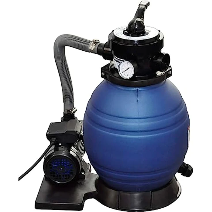 vidaXL Sandfilteranlage, Sandfilterpumpe 400 W mit 11.000 L/h, korrosionsfester Filtertank, für Pools mit 2,5 cm Anschluss – Bild 1