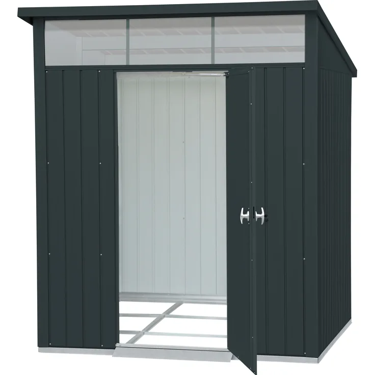 Duramax Metallgerätehaus Palladium 6x5 anthrazit, Stahlblech Gartenhaus mit rostfreier Oberfläche