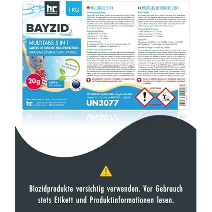 1 x 1 kg BAYZID Multitabs 20g 5in1 für Pools – Bild 6