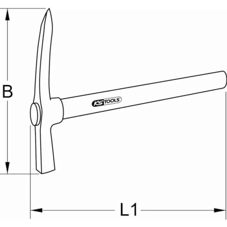 KS Tools BRONZEplus Grubenpickel, 400 mm, funkenfrei, korrosionsbeständig, Aluminium-Bronze – Bild 2