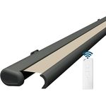 Four & More Eclipse Vollkassettenmarkise elektrisch 2,0x1,5 m, basaltgraues Gehäuse, Gelenkarm mit UV-Schutz 50+, Smarthome-fähiger Dooya Motor, Markisentuch Kiesel