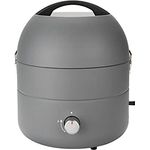 TAINO Tischgrill Kompakt-Grill Gasgrill Gas Tisch Edelstahl-Brenner BBQ Camping (Grill-to-Go Grau)