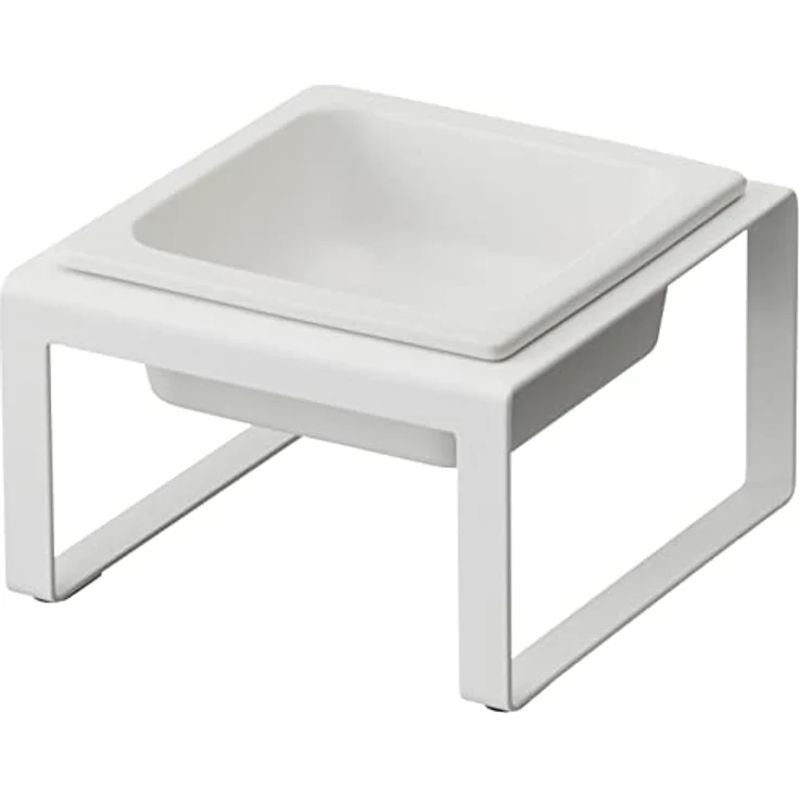 Yamazaki TOWER 5816 Futternapfständer einzeln, 300ML, Weiß, Stahl/Keramik, Pet Food Bowl Stand, Single – Bild 1
