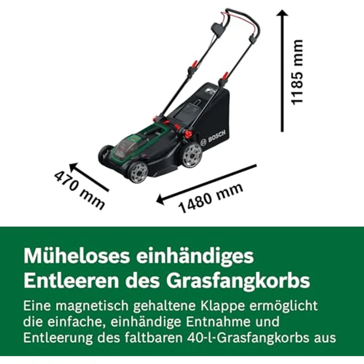 Bosch Akku-Rasenmäher Rotak18V2-43 Solo, 43 cm Schnittbreite, 3-in-1 Funktion, ohne Akku und Ladegerät – Bild 6