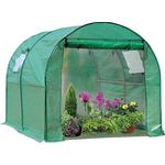 NATIV Robustes Foliengewächshaus, Tomaten Gewächshaus mit 2 Fenstern, Tomatenzelt aus Stabiler Gewächshausfolie, Tomatenhaus mit aufrollbarer Türe, Überwinterungszelt für Pflanzen 300 x 200 x 200 cm