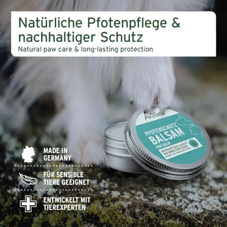 AniForte Pfotenschutz Balsam für Hunde & Katzen – 100% natürlich, heilend & regenerierend, Wachs, Feuchtigkeitspflege, Hundepfoten Schutz – Bild 2