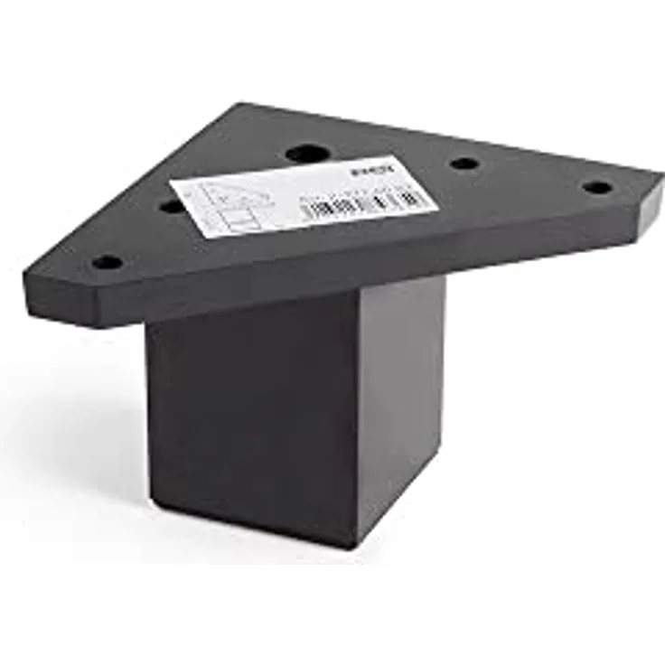 Amig Rei Quadratischer Eckständer aus ABS-Kunststoff, Schwarz, Mod.972, Höhe: 52 mm, Viereckiges Kunststoffbein für niedrige Möbel
