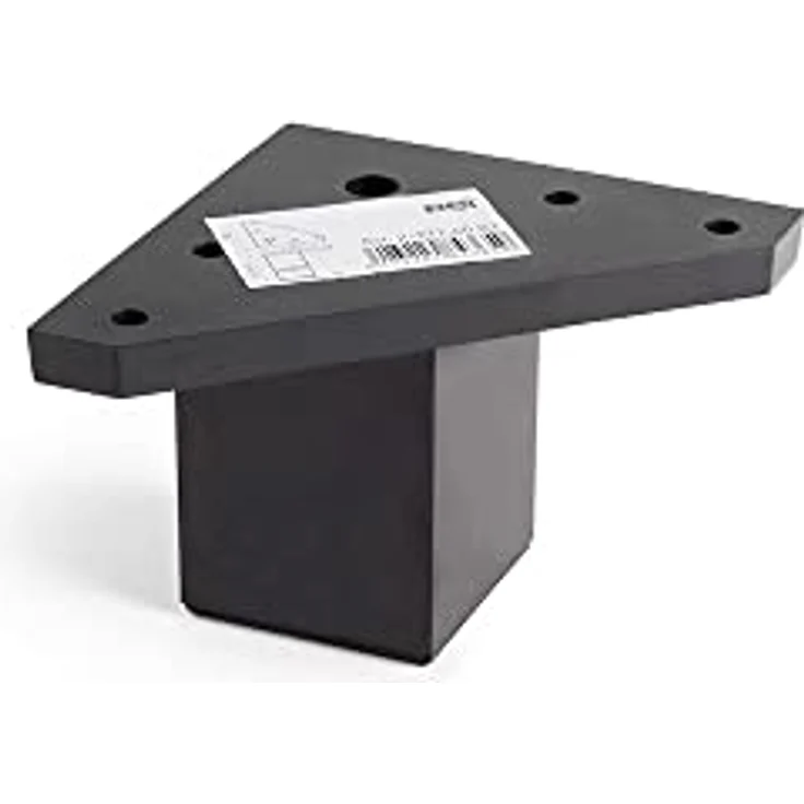 Amig Rei Quadratischer Eckständer aus ABS-Kunststoff, Schwarz, Mod.972, Höhe: 52 mm, Viereckiges Kunststoffbein für niedrige Möbel – Bild 1