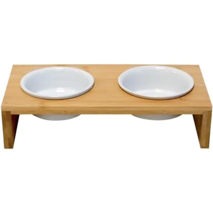 Nobby Hunde Futterbar Ilus, elegantes Napf-Set mit keramischen Näpfen, rutschfest und spülmaschinengeeignet