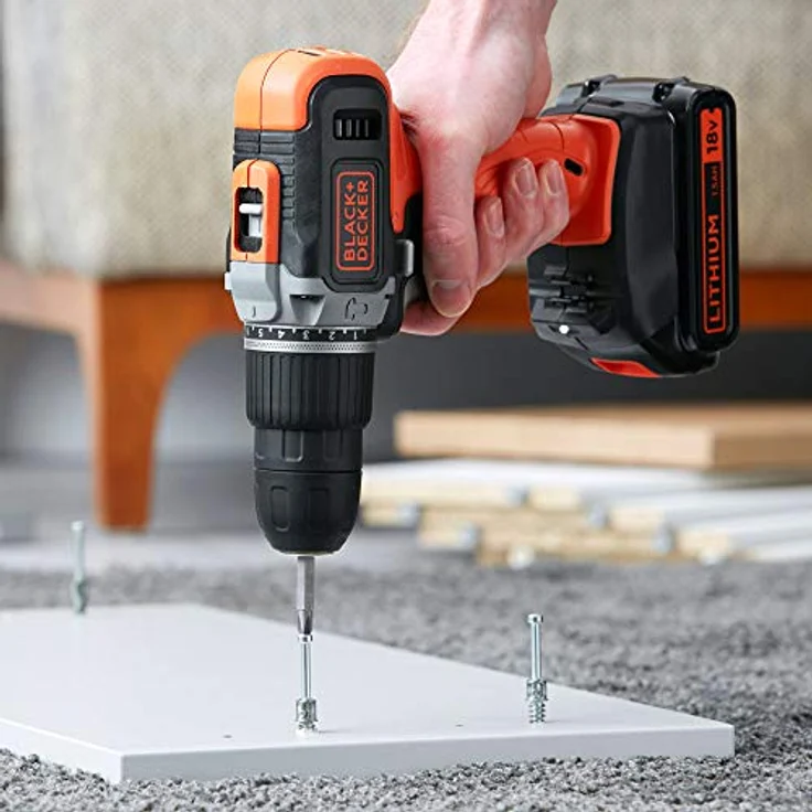Black+Decker BCD003C2K-QW Hammerbohrer, 18 V, 21.000 ipm, inkl. 2 Lithium-Batterien, 1,3 Ah und Koffer – Bild 7