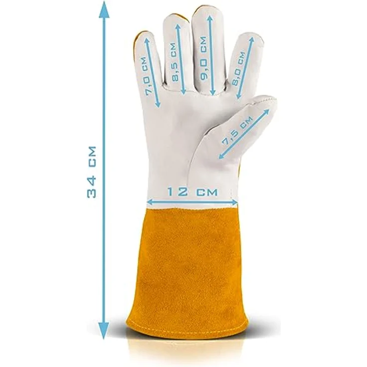 STAHLWERK Schweißerhandschuhe Schutzkleidung Echtleder für WIG / TIG / MIG / MAG / MMA / Plasma – Bild 4
