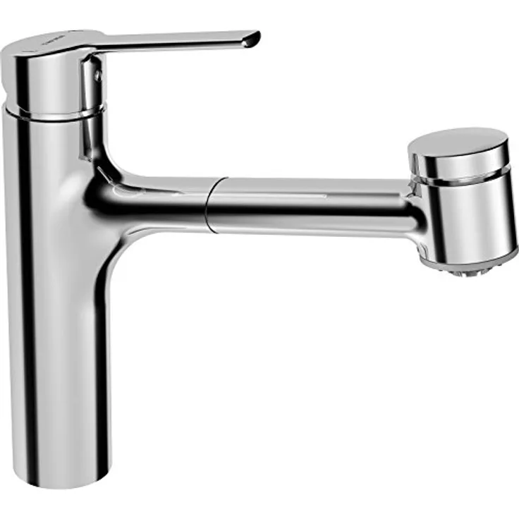 HANSA Hansaronda Einhand-Einlochbatterie für offene Heißwasserbereiter, herausziehbare Geschirrbrause, 150° schwenkbar, 200 mm Ausladung