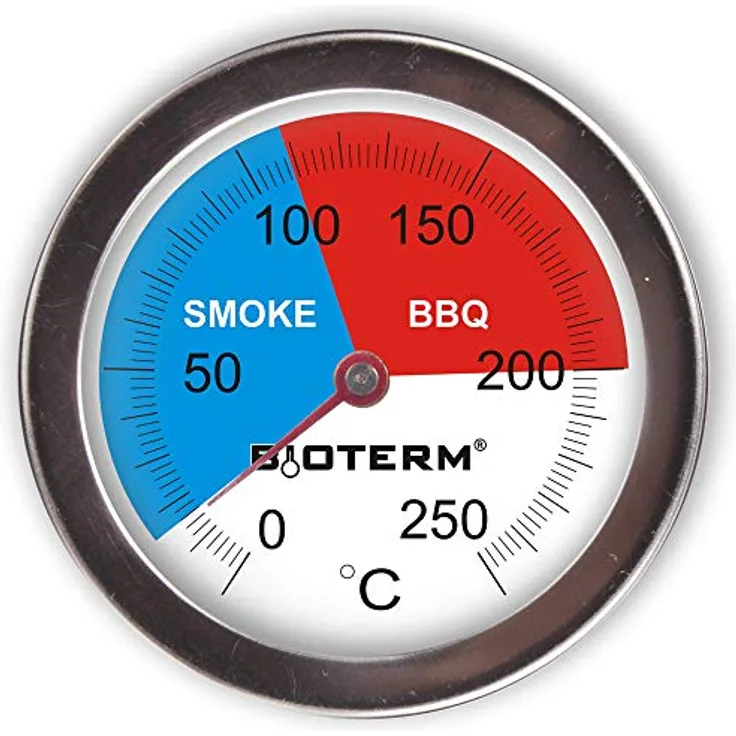 Browin 101200 Thermometer für BBQ/Räucheröfen, rostfreier Stahl, 0°C +250°C, 70mm