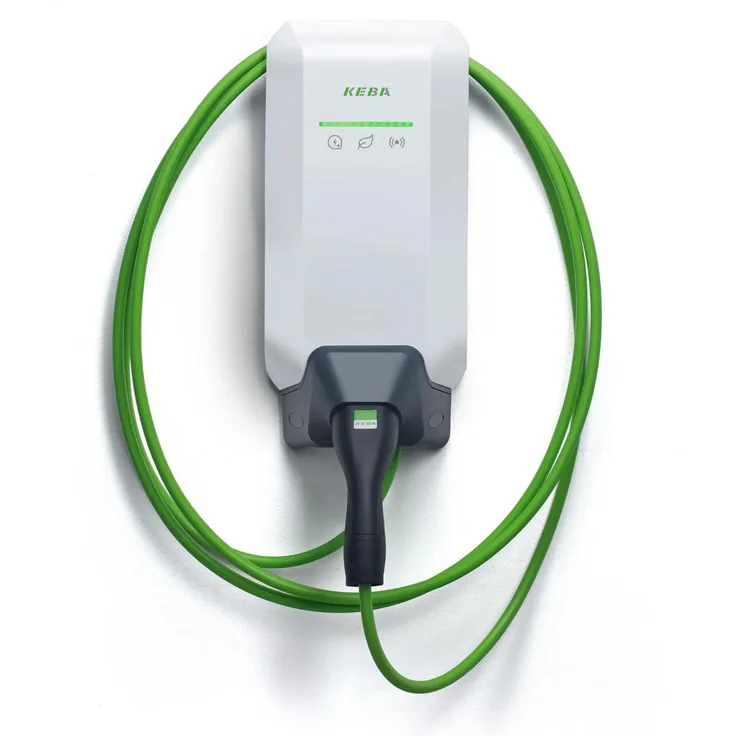 Keba Wallbox 22kW-3phase, Elektroauto Ladestation mit Typ 2 Anschluss, 32 A, fest verdrahtet, weiß