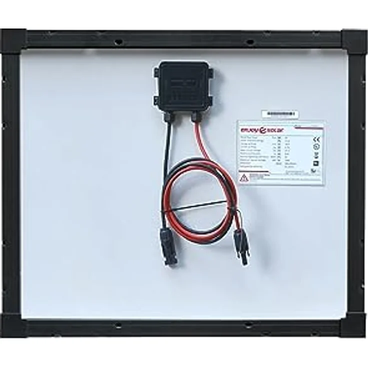 EnjoySolar monokristallines Solarmodul 50W 12V, 182 mm PERC-Zellen, schwarzer Rahmen, 0% MwSt, 25 Jahre Leistungsgarantie – Bild 3