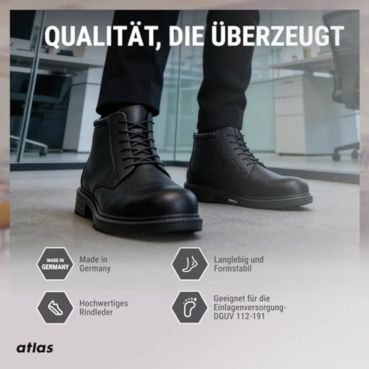 Atlas CX 545 ESD, knöchelhoher Sicherheitsschuh S2 W10, Größe 42 mit Rindleder, durchtritthemmender Stahlzwischensohle und MPU-REBOUND-SYSTEM – Bild 5