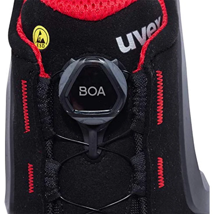 Uvex 1 x-tended Support Sicherheitsschuhe S3 SRC ESD, BOA Verschluss, rot-schwarz, Größe 47 – Bild 3