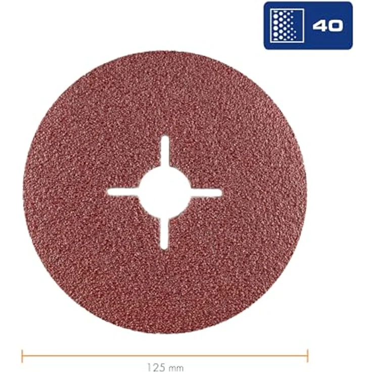 RHODIUS KFS Fiberscheibe, 125 mm, K40, 25 Stück, hohe Zerspanungsleistung für Winkelschleifer – Bild 4