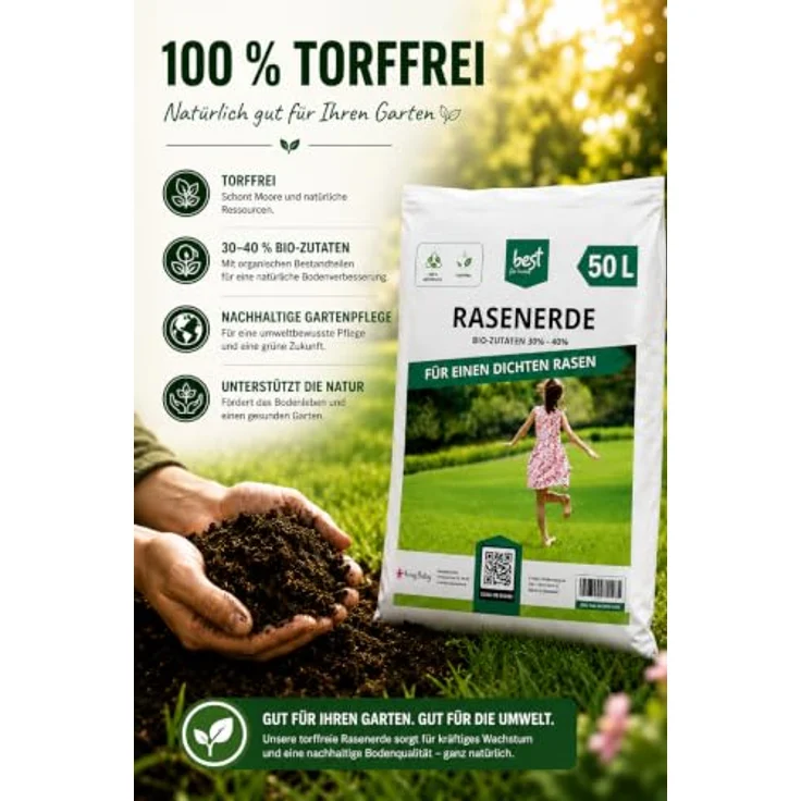 Best for Home Bio-Erde Bio-Blumenerde, torffrei, 100% biologisch, nährstoffreiche Mischung für Zimmer- & Balkonpflanzen, 20L oder 50L – Bild 5