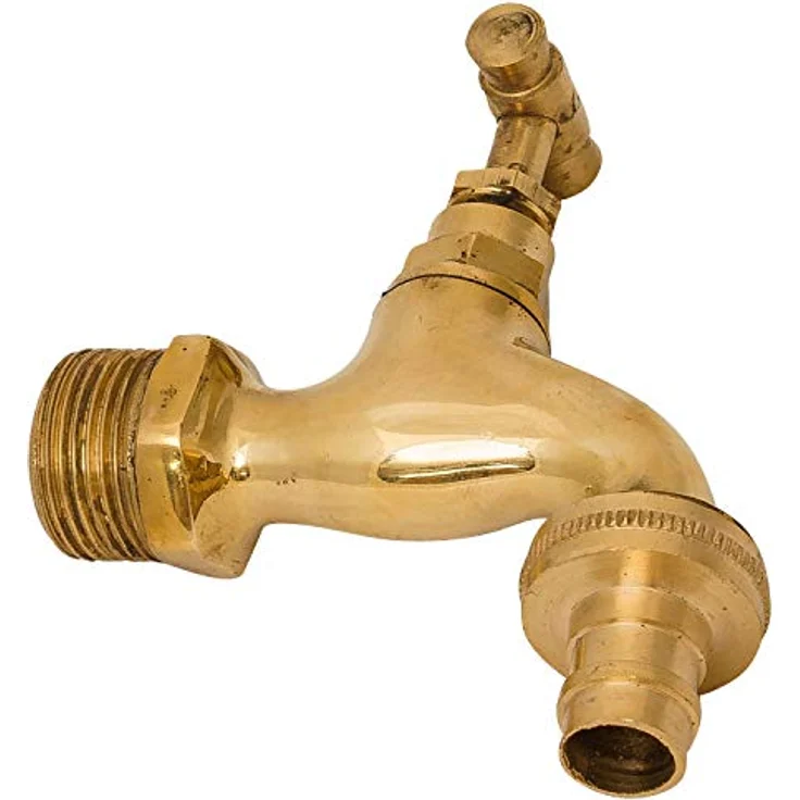 Wasserhahn Auslaufventil Garten Brunnen Messing 3/4 Zoll Antik Stil 12cm – Bild 3