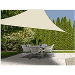 Sonnensegel 3 x 3 m mit UV 50+ Schutz - Dreieck/Natur - Sonnenschutz Segel inklusive Befestigungsseilen - Sonnen Tuch Sichtschutz Schattentuch Sonnendach wetterfest für Garten Balkon und Terrasse