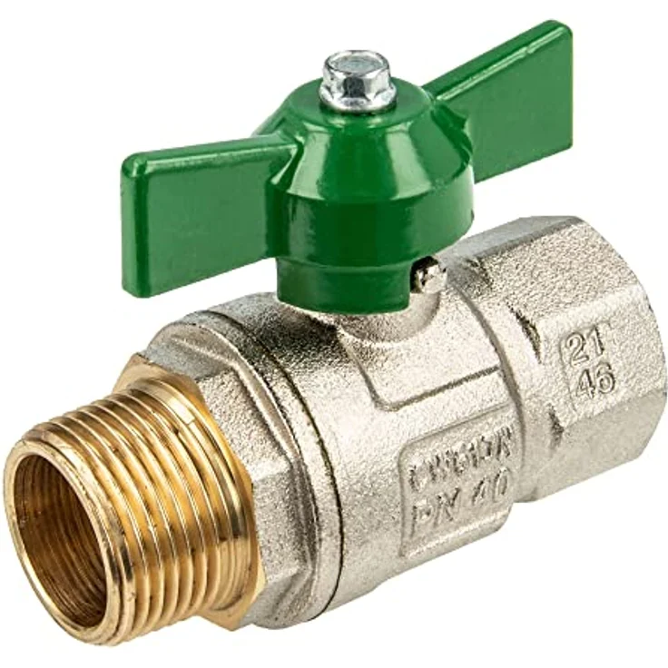 Klint Kugelhahn Typ 378, 1/2" IG/AG, DN 15, 50bar, Grün, Messing, Flügelgriff für Trinkwasserinstallation – Bild 1