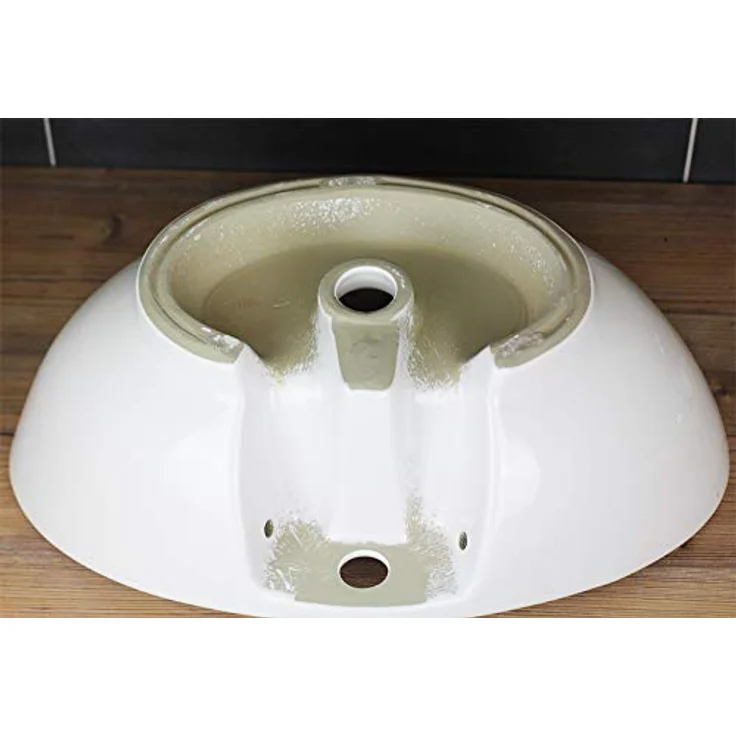 Arnusa Aufsatzwaschbecken 60x40 Oval Weiß aus Sanitärkeramik, für Standard DIN Ablaufgarnituren geeignet - Preisvergleich – Bild 4