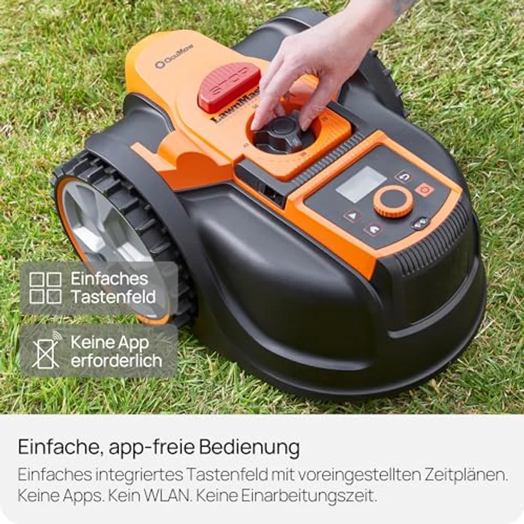 LawnMaster OcuMow AMB16i-500, Roboter-Rasenmäher mit Kamera-Navigation, App-Steuerung und Auto-Charge für Rasenflächen bis 500 m², ohne Begrenzungskabel – Bild 6