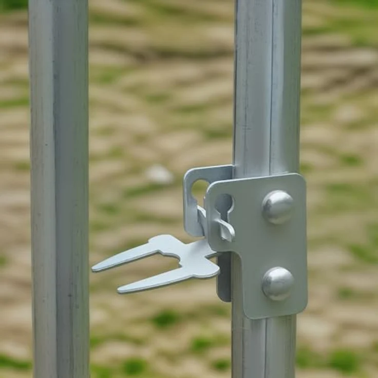 PawHut Hühnerstall aus Stahl, 280 x 190 x 197 cm, mit UV-beständiger Abdeckung, abschließbarer Tür, für 4-6 Hühner, silber – Bild 8