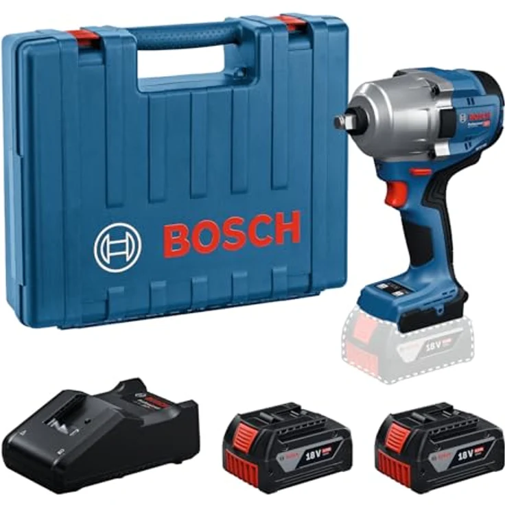 Bosch Professional GDS 18V-780, Akku Drehschlagschrauber mit 780 Nm Anziehmoment, inkl. 2x 5.0Ah Akku, GAL 18V-40 und Handwerkerkoffer – Bild 1