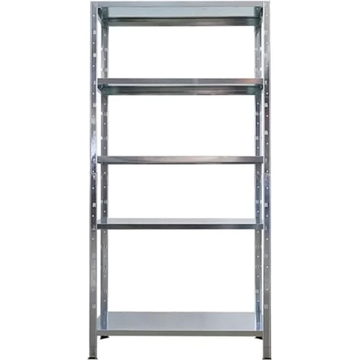 Proregal Schwerlastregal Ares, verzinktes Metallregal, 180 x 90 x 40 cm, 5 Böden, Traglast 125 kg pro Boden – Bild 7