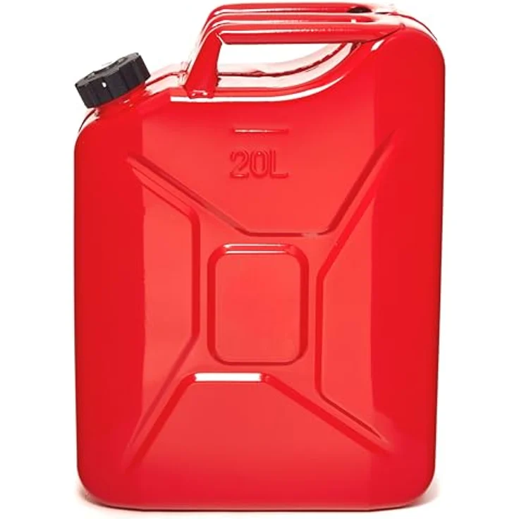 BW® Benzinkanister Metall 2x 20 Liter, rot - Hochwertige Kraftstoffkanister mit Schraubverschluss, TÜV-geprüft, UN-zugelassen, aus 0,9mm Stahl nach DIN 7274, Made in Europe – Bild 4