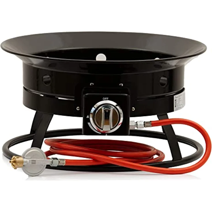 BBQ-Toro Gas Feuerstelle mit Lavasteinen | Ø 48 cm - 12 kW | Outdoor Feuerstelle Gas, Feuerschale Camping, Gartenfeuerschale, Gas Fire Pit Outdoor | Feuerschalen für den Garten, Terrasse, Camping – Bild 5