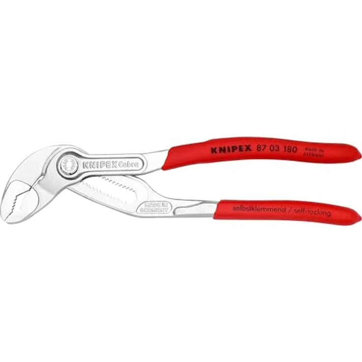 KNIPEX 87 03 180 Cobra Hightech-Wasserpumpenzange mit rutschhemmendem Kunststoff überzogen verchromt 180 mm – Bild 3