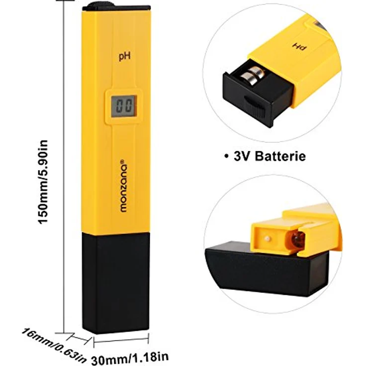 Monzana Digitale Wassertester mit LCD Anzeige + Batterie PH Messgerät - Preisvergleich – Bild 5