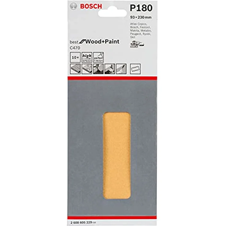 Bosch Professional Schleifblatt für Schwingschleifer Holz und Farbe Best for Wood and Paint (10 Stück, Körnung 80, C470) – Bild 10