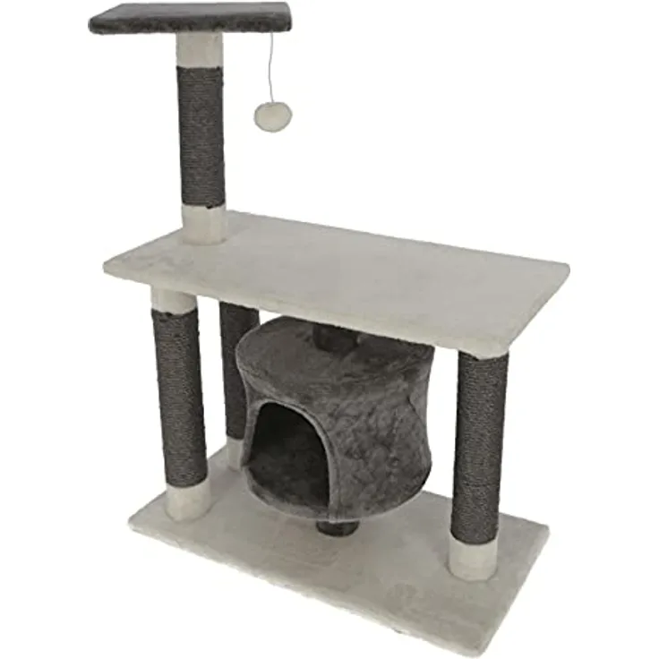 Kerbl 84460 Kratzbaum Jade Darklight weiß/grau, 70x35x96 cm, 11.105 kg