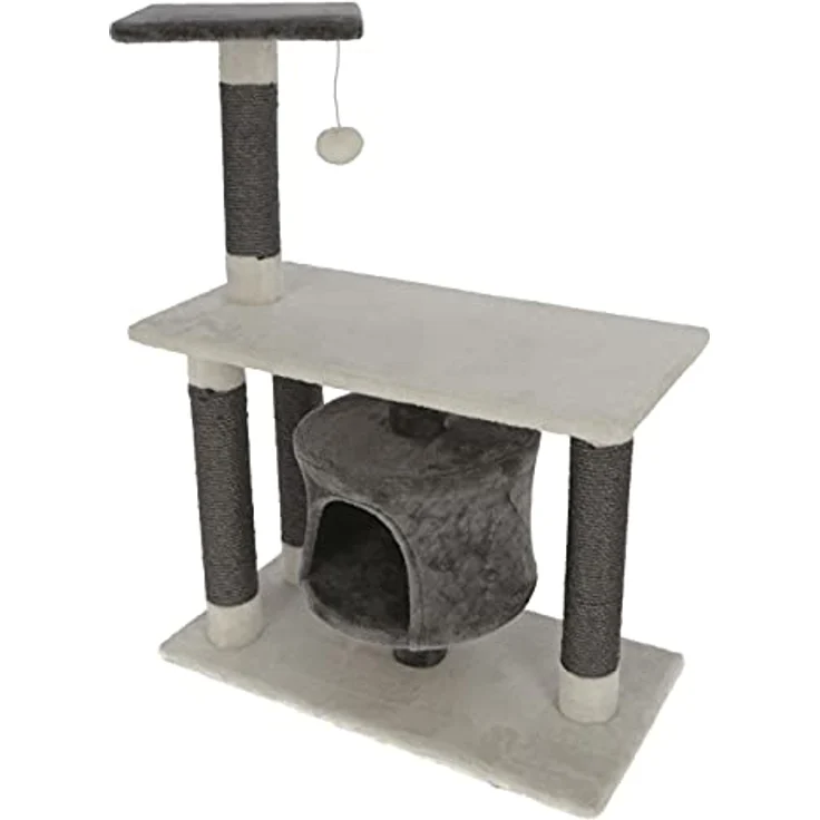 Kerbl 84460 Kratzbaum Jade Darklight weiß/grau, 70x35x96 cm, 11.105 kg – Bild 1