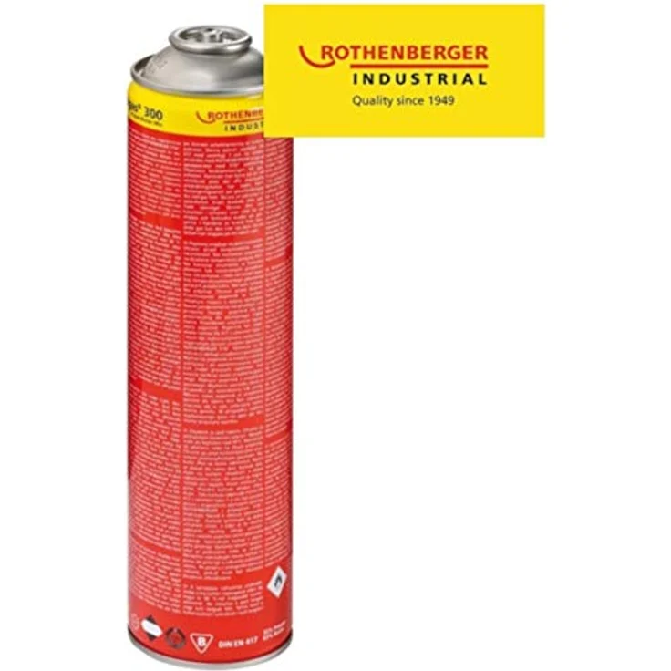 Rothenberger Industrial Multigas 300 Gas Kartusche, Anschluss: 7/16“ EU Norm EN 417 selbstverschließend, 35510 – Bild 2