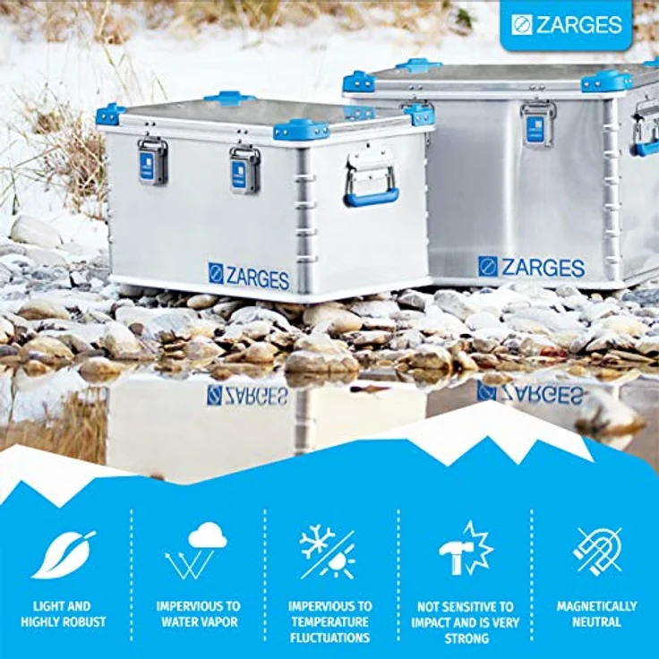 Zarges Eurobox Alu, Werkzeugkoffer 81 Liter, staub- und spritzwassergeschützt, stabil und leicht – Bild 4